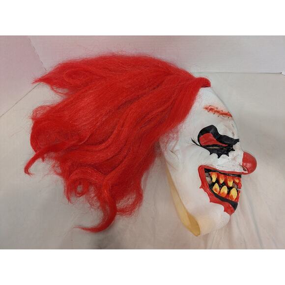 Seasonal Visions Scary Clown Mask Halloween Costume Red Hair Adult Horror Spooky - Picture 3 of 10